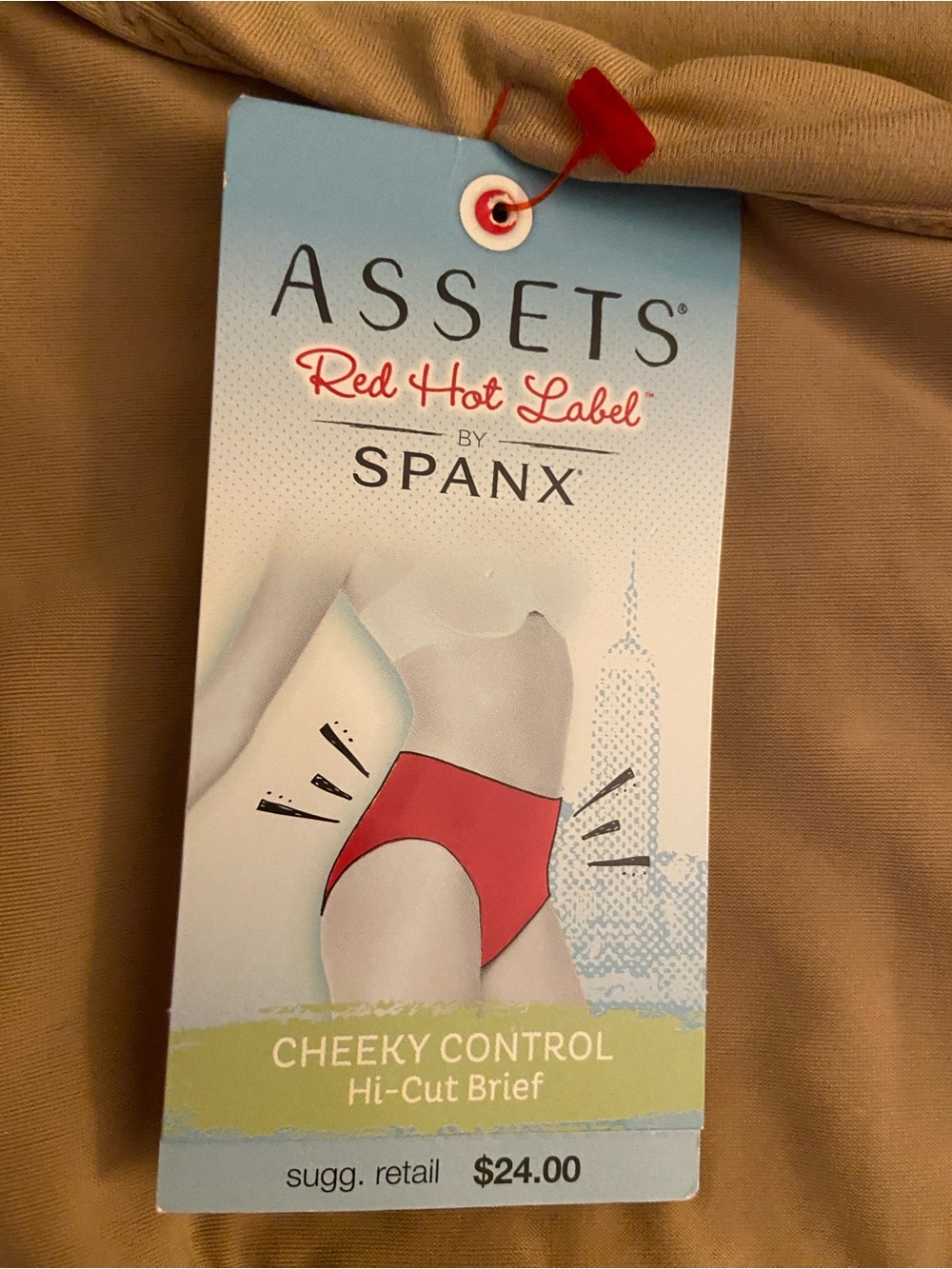 SPANX Assets Red Hot Label Cheeky Control Hi-Cut Brief - Tan